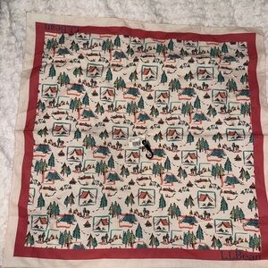 L.L. Bean Camp-Print Bandana in Cream, Teal, Coral